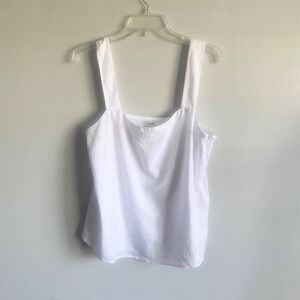 NWT J. Crew White Linen Cotton‎ Boxy Square Tank Sleeveless Size Medium